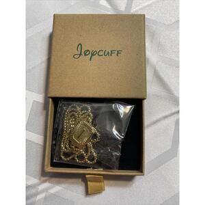 Joycuff Gold Colored “I” Initial Necklace With 22 Inch Chain NWT! A2398